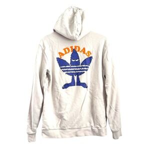 Adidas Men Originals Graphic Fun Terry Hoodie Medium Wonder Ivory‎ Purple Orange